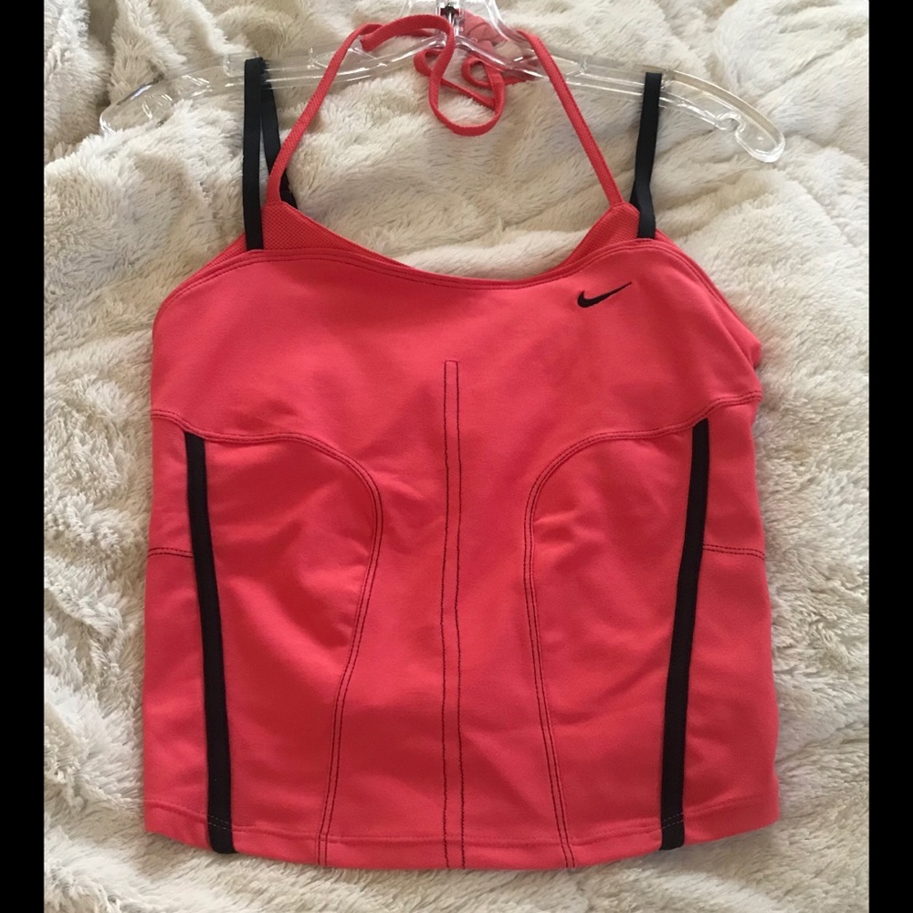 Unique Cropped Nike Dri Fit Orange Tank Top Small